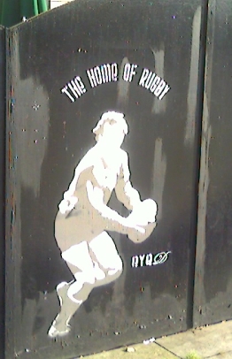 rugby player graffiti